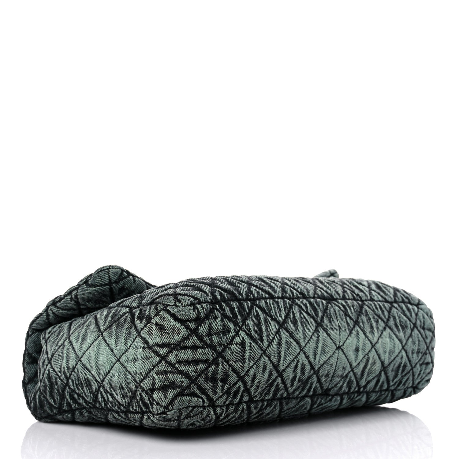 Chanel Denim Quilted Denimpression Flap Green Black 4 of 11