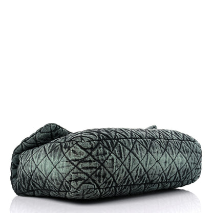 Chanel Denim Quilted Denimpression Flap Green Black 4 of 11