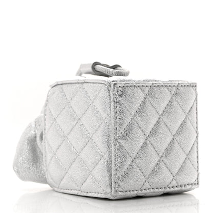 Chanel Metallic Caviar Quilted Mini Drawstring Bucket Bag Silver 3 of 8