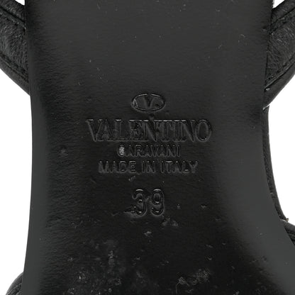 Valentino Garavani Calfskin Rockstud No Limit Gladiator Flat Thong Sandals 39 Black 8 of 11