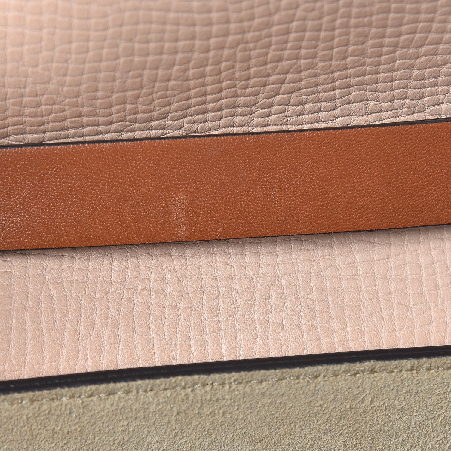 Chloe Grained Calfskin Lambskin Bi-Color Drew Shoulder Bag Powder Beige Mustard 9 of 10