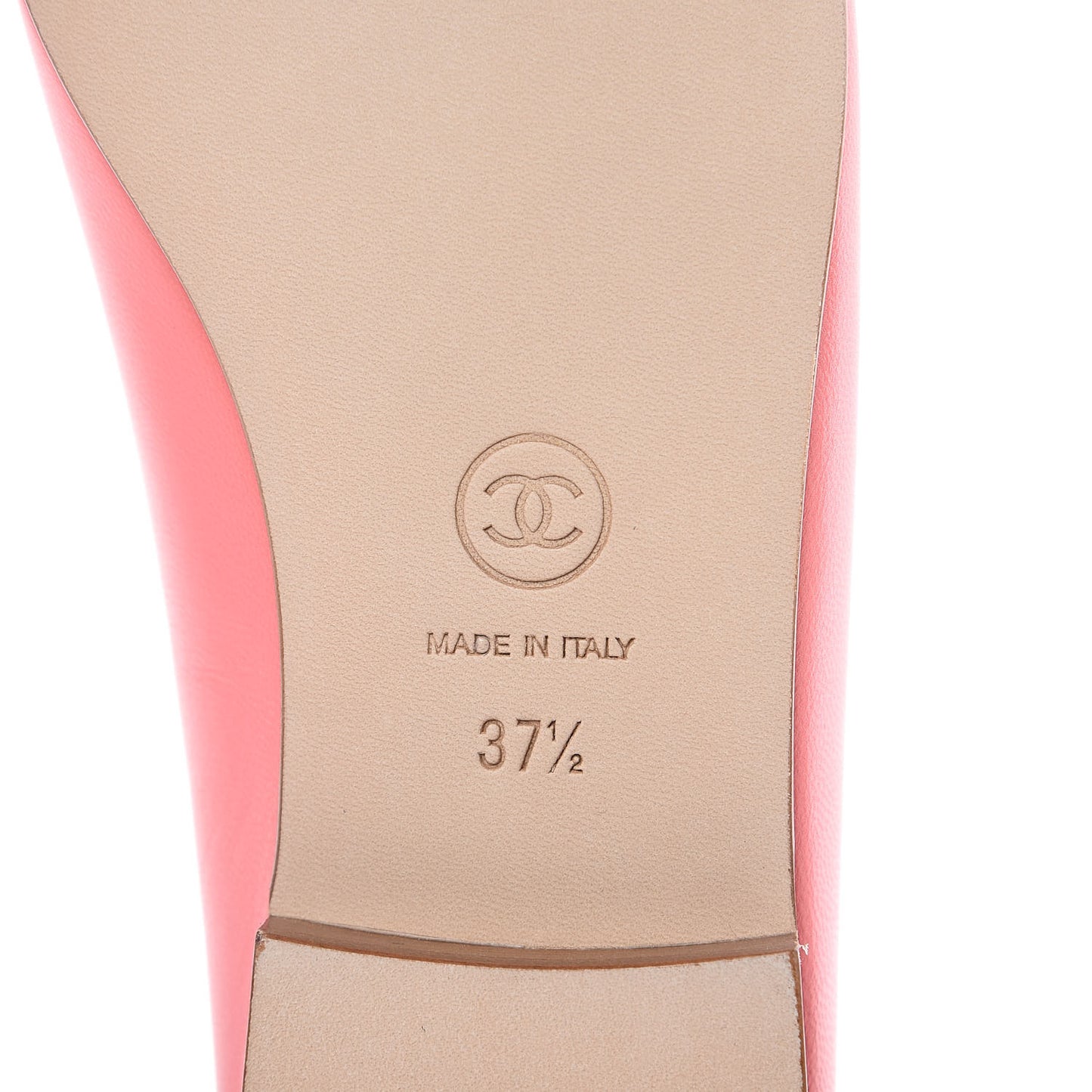 Goatskin Cap Toe CC Ballerina Flats 37.5 Pink
