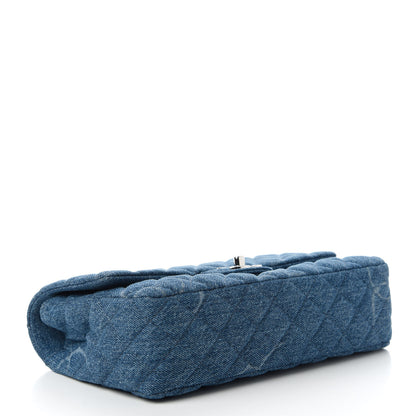 Chanel Denim Quilted CC Print Medium Single Flap Blue 4 of 11