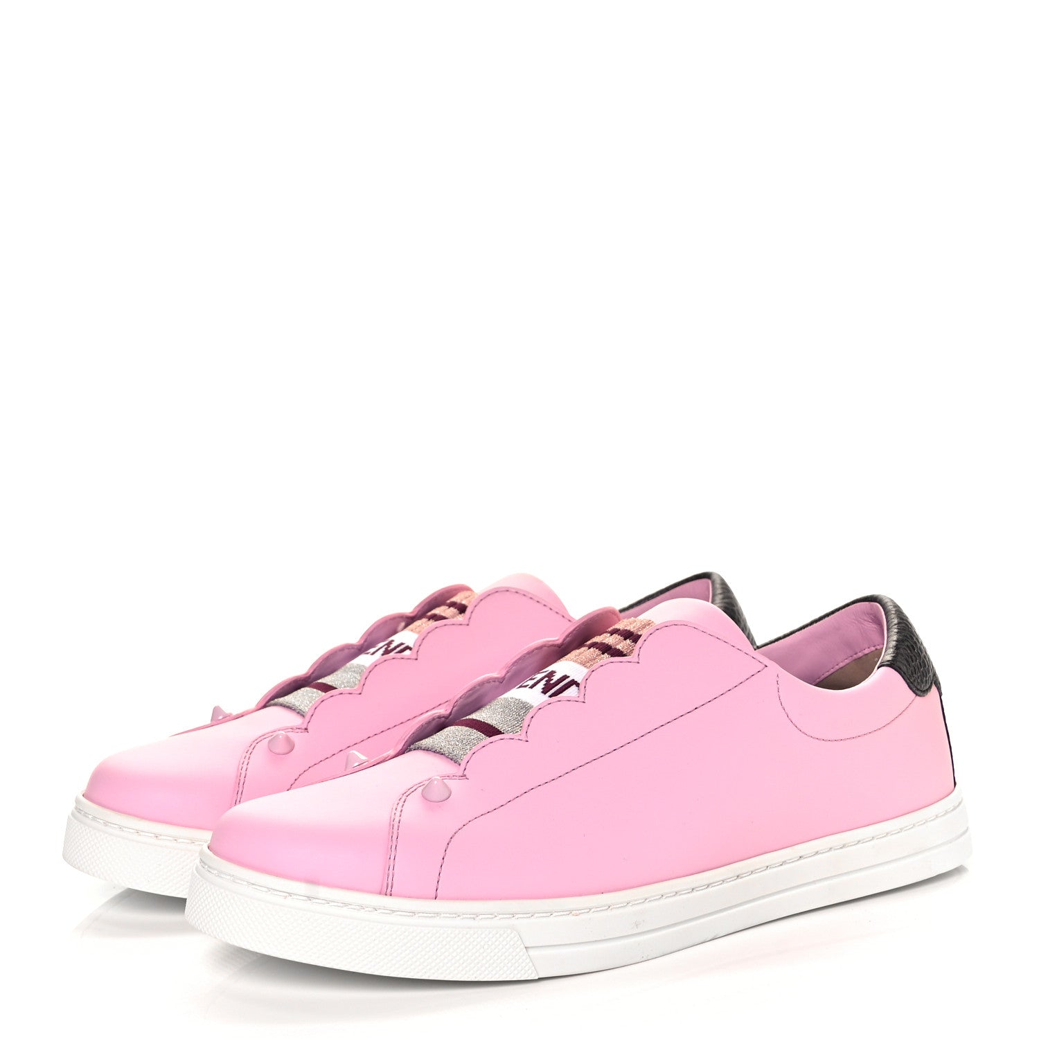 Fendi Vitello Lurex Rockoclick Slip On Sneakers 38 Lavanda 3 of 9