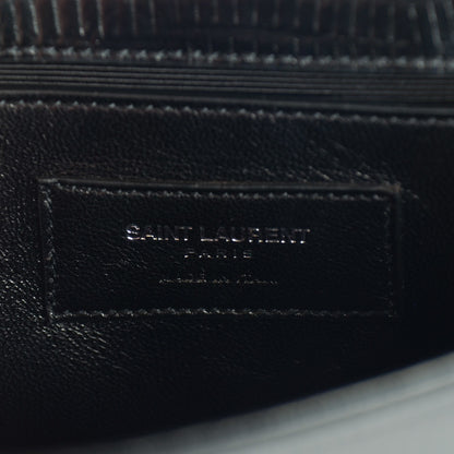 Saint Laurent Lizard Calfskin Embossed Classic Small Monogram Universite Bag Black 7 of 9