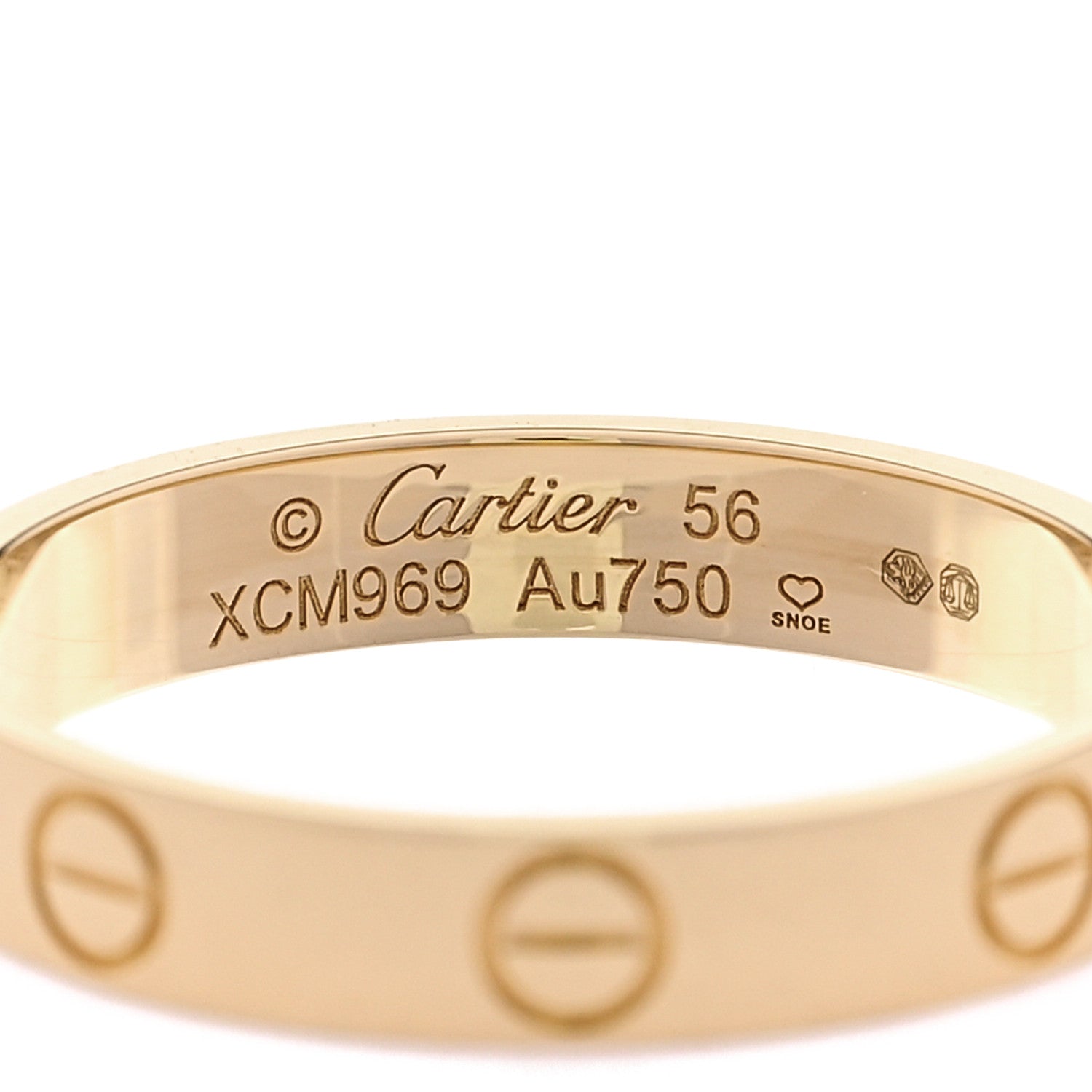 Cartier 18K Yellow Gold 3.5mm LOVE Wedding Band Ring 56 7.75 4 of 5