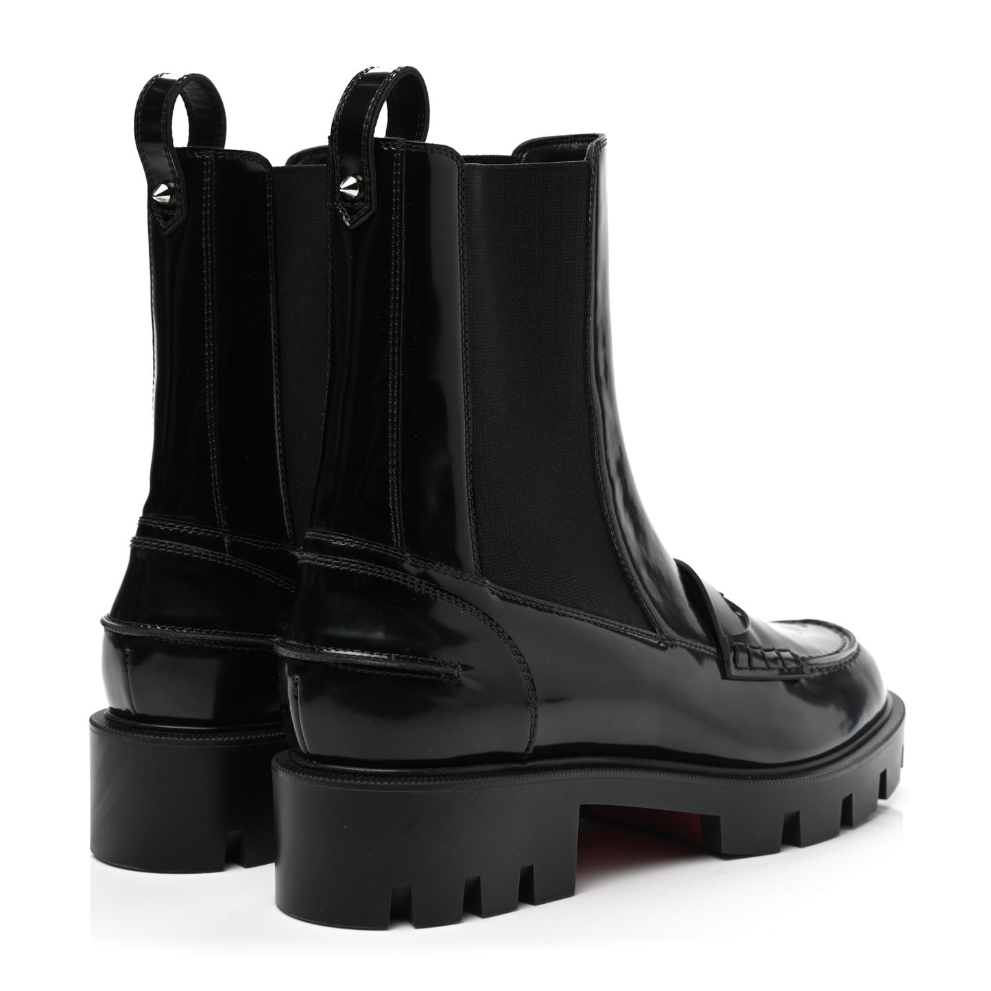 Patent Montezu Lug Chelsea Boots 38.5 Black