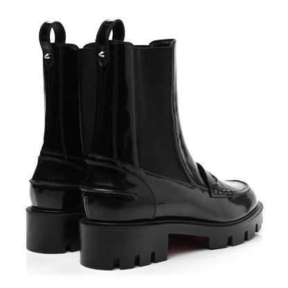 Christian Louboutin Patent Montezu Lug Chelsea Boots 38.5 Black 4 of 9