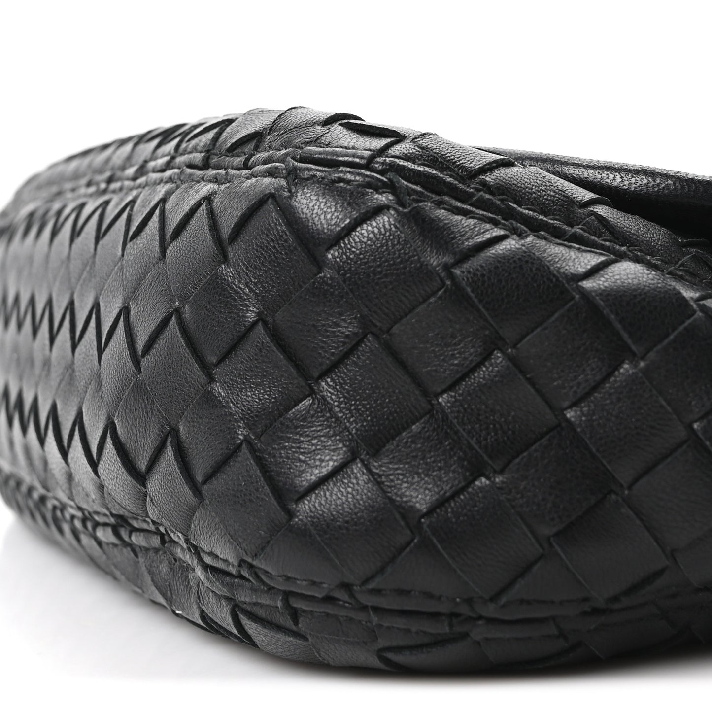 Nappa Intrecciato Medium Veneto Messenger Bag Black