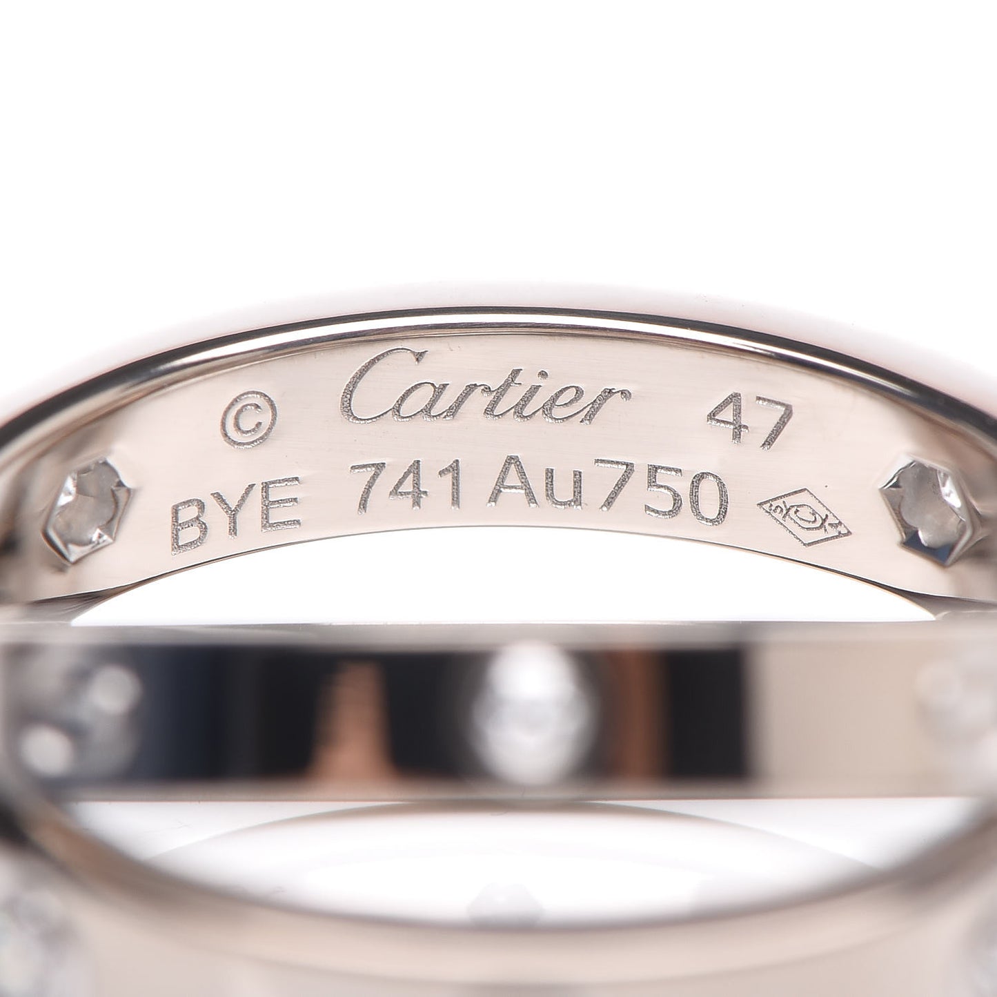 18K White Gold 6 Diamonds LOVE Ring 47 4