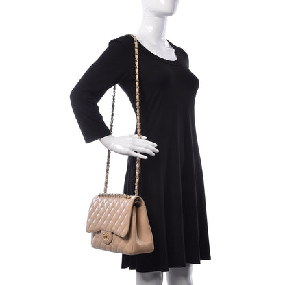 Chanel Caviar Quilted Jumbo Double Flap Light Beige 2 of 26