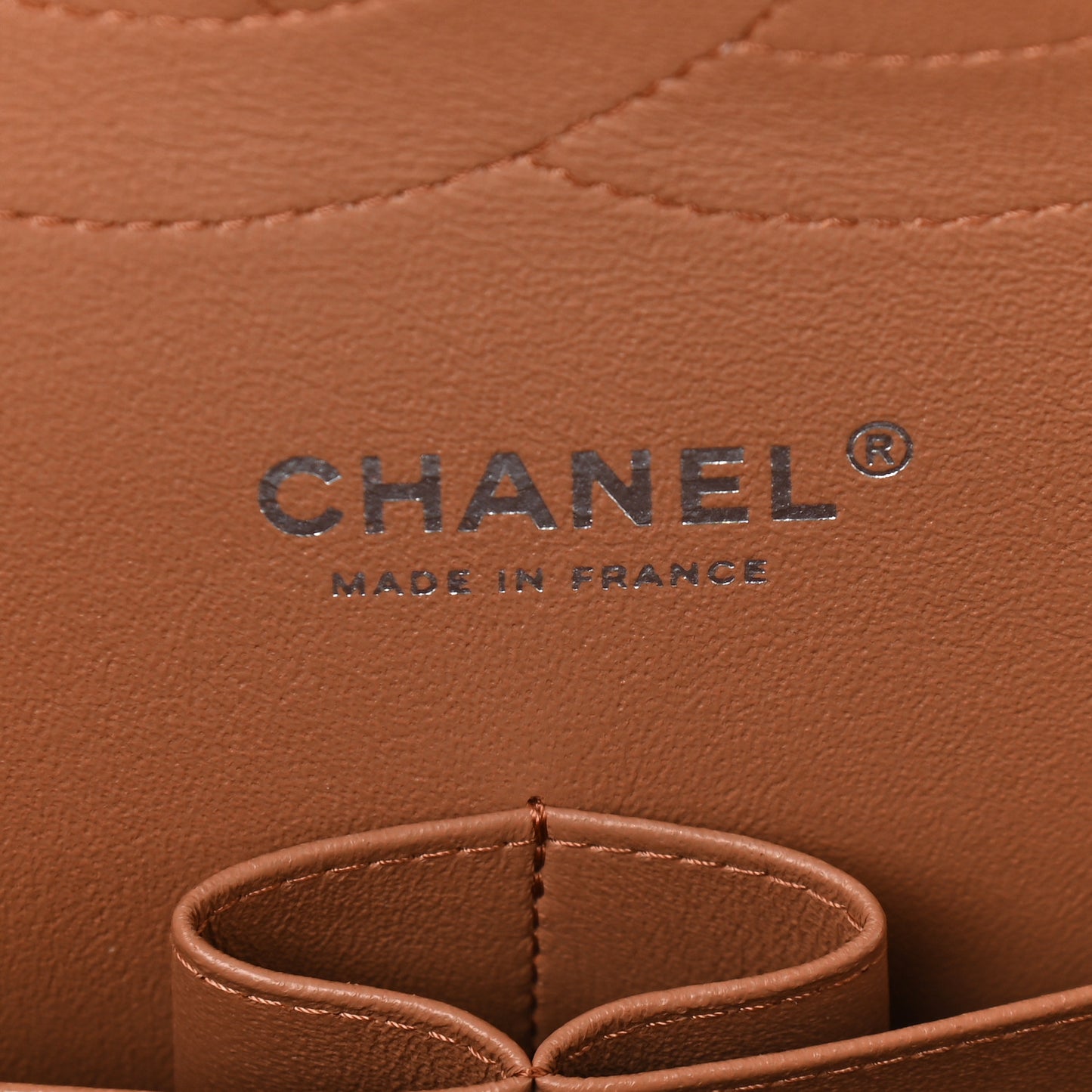 Lambskin Quilted Jumbo Double Flap Dark Beige