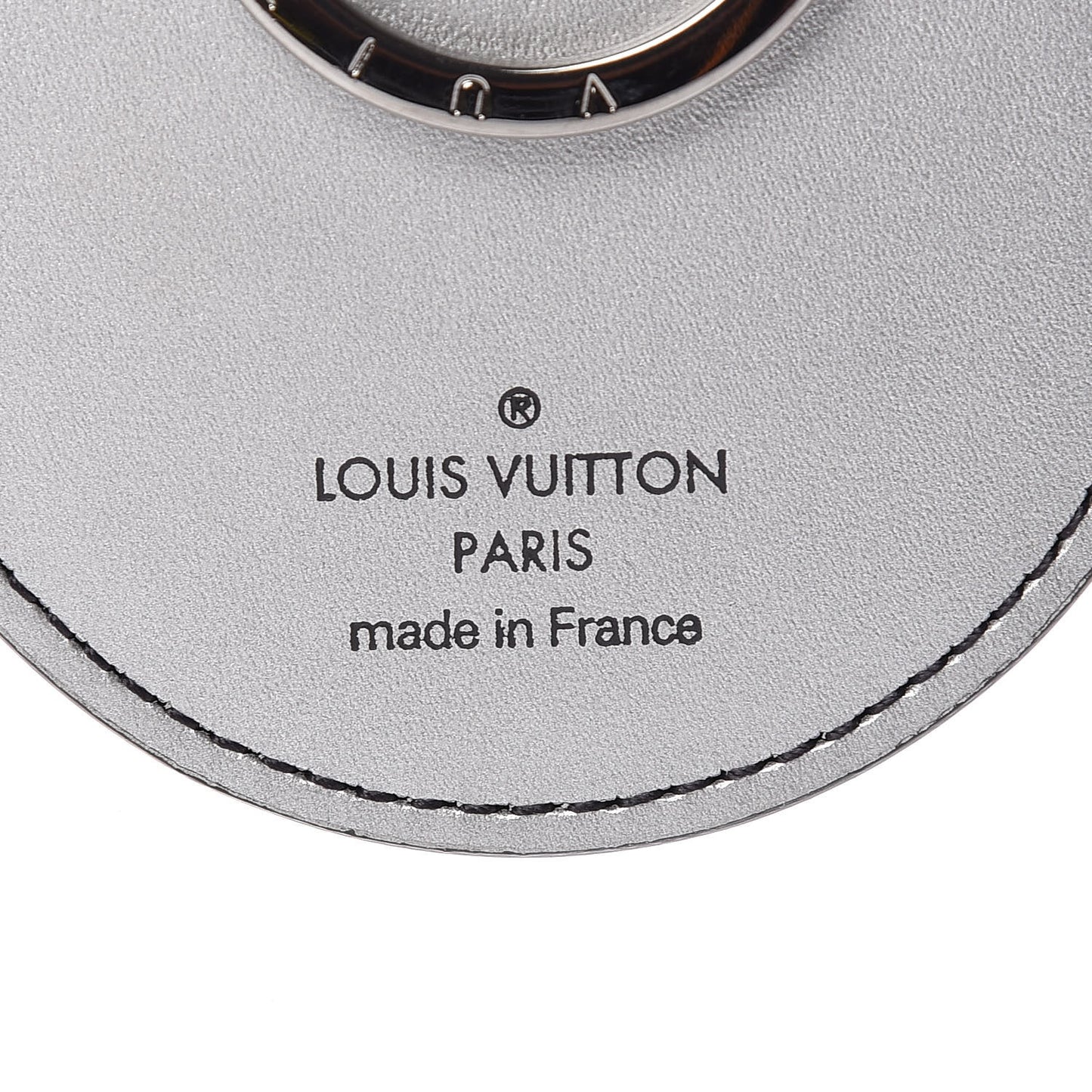Metallic Monogram LV Bag Charm Key Holder Silver