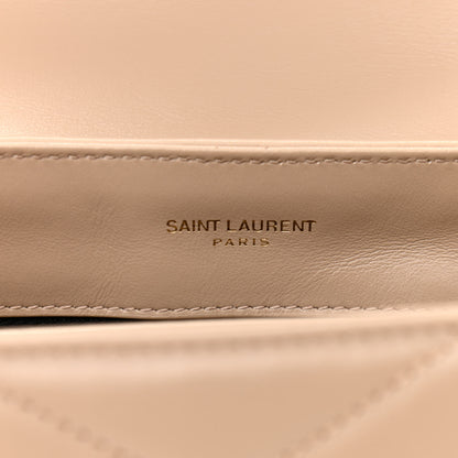 Saint Laurent Calfskin Y Quilted Monogram Toy Loulou Crossbody Bag Latte 6 of 10