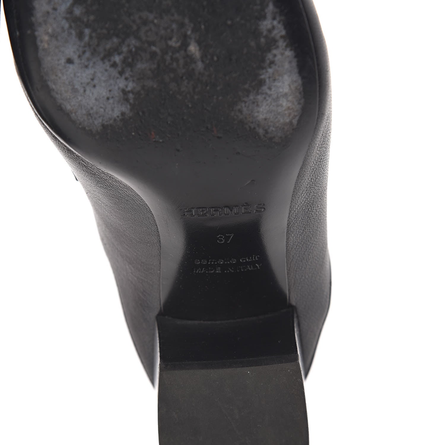 Hermes Goatskin Paradis Mules 37 Black 9 of 11