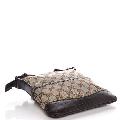 Gucci Monogram Calfskin Perforated Small Flat Messenger Bag Dark Brown 4 of 7