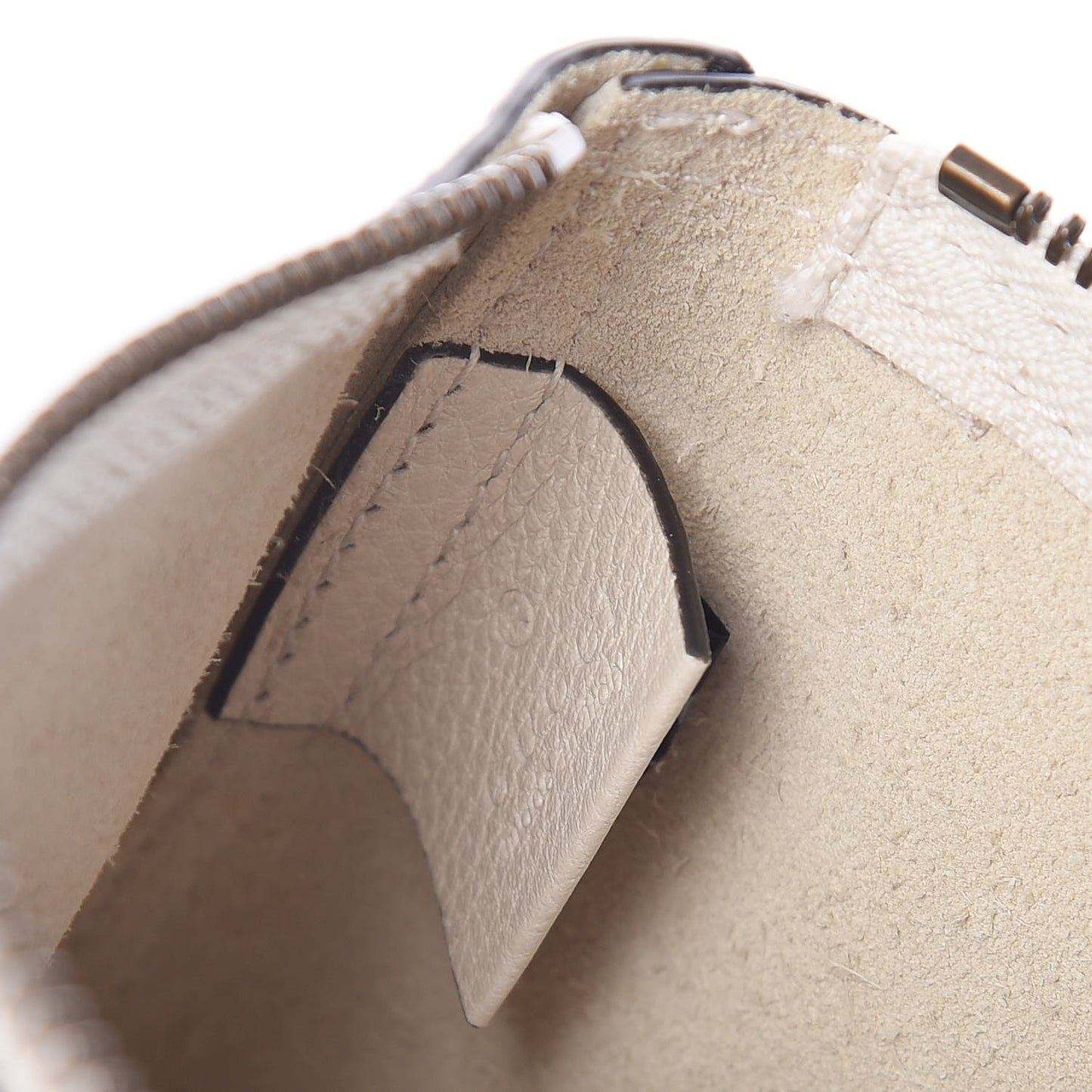 Pebbled Calfskin Medium Logo Portfolio Clutch White