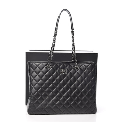 Chanel Calfskin Quilted Large Classic Shopping Tote Black 10 of 10