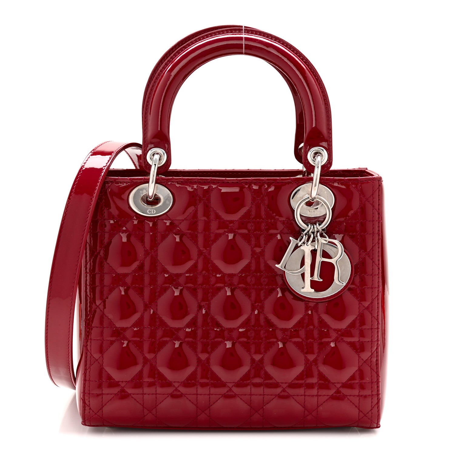 Christian Dior Patent Cannage Medium Lady Dior Red 1 of 10