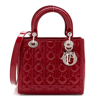 Christian Dior Patent Cannage Medium Lady Dior Red 1 of 10