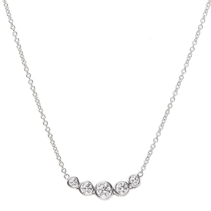 Tiffany Platinum Diamond Jazz Graduated Pendant Necklace 4 of 8