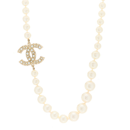 Chanel Pearl CC 100th Anniversary Necklace Light Gold 1 of 5