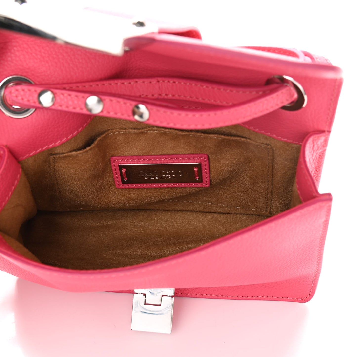 Grainy Pebbled Calfskin Rebel Crossbody Bag Pink