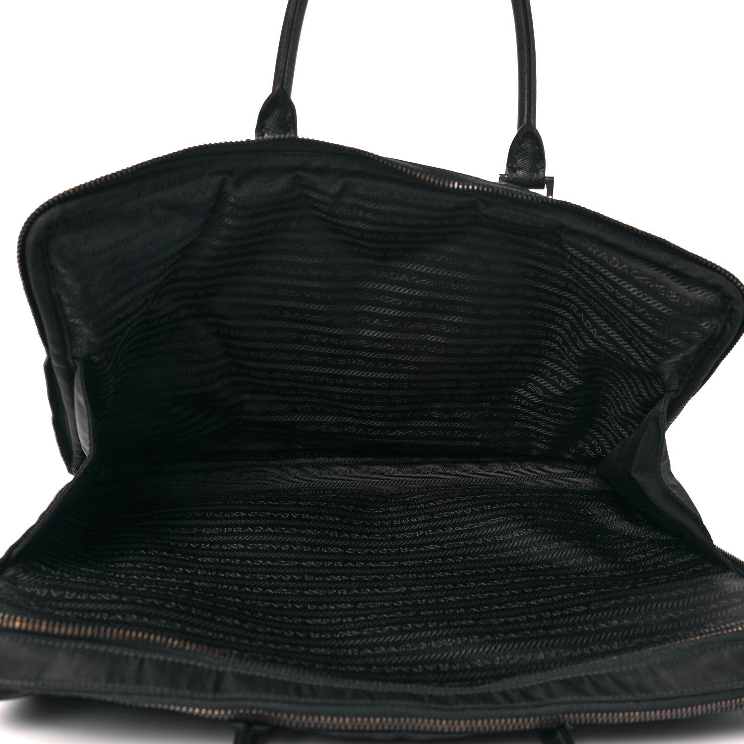 Prada Tessuto Nylon Saffiano Metal Triangle Logo Work Bag Black 9 of 15