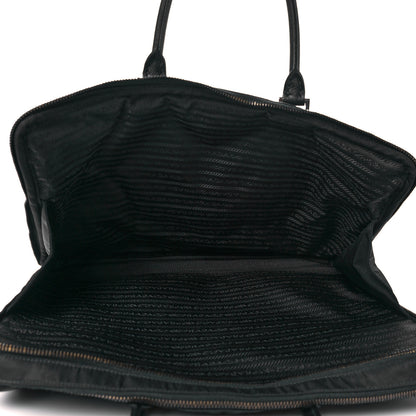 Prada Tessuto Nylon Saffiano Metal Triangle Logo Work Bag Black 9 of 15