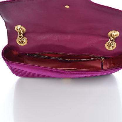Gucci Velvet Matelasse Medium GG Marmont Shoulder Bag Fuchsia Violet Cyclamen 5 of 12