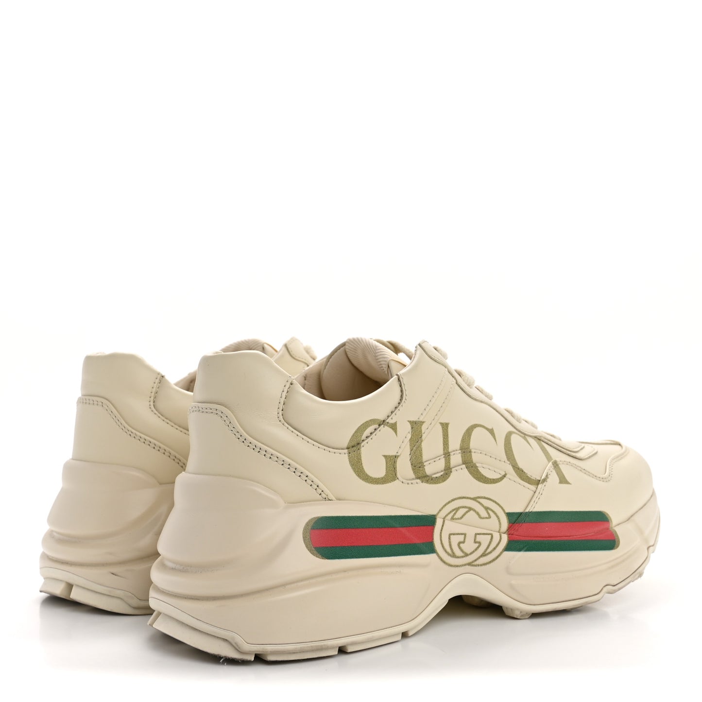Calfskin Logo Womens Rhyton Sneakers 37 Ivory