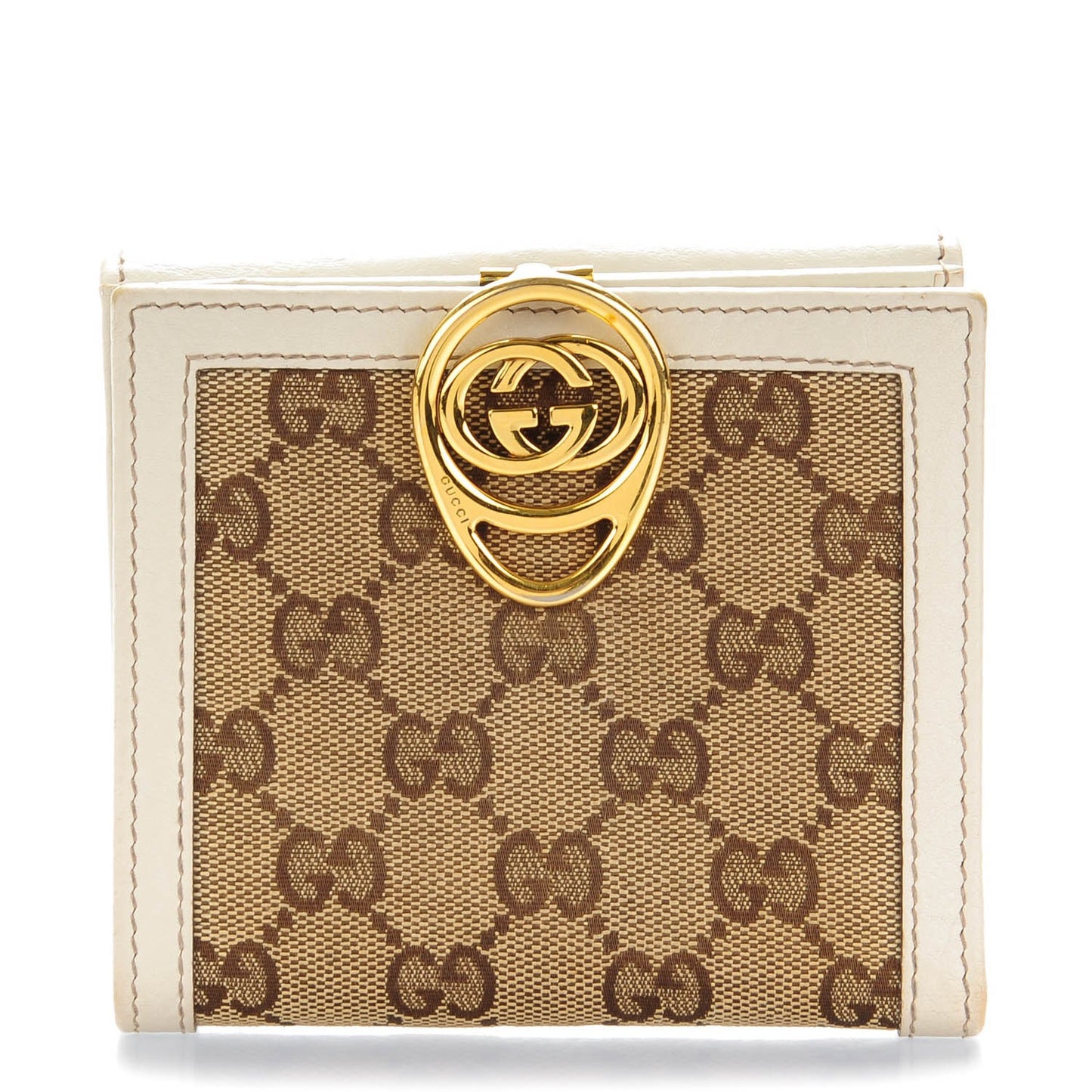 Monogram Interlocking Icon French Flap Wallet Off White