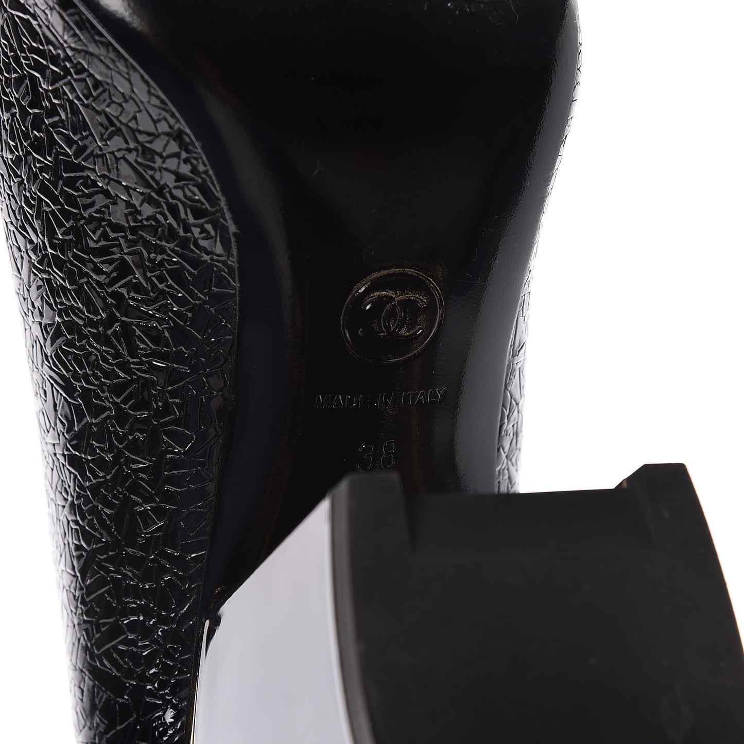 Fantasy Patent Calfskin Grosgrain Cap Toe Pumps 38 Black
