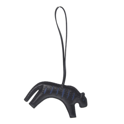 Hermes Milo Lambskin Rooroo Bag Charm Black Bleu de Malte 1 of 3