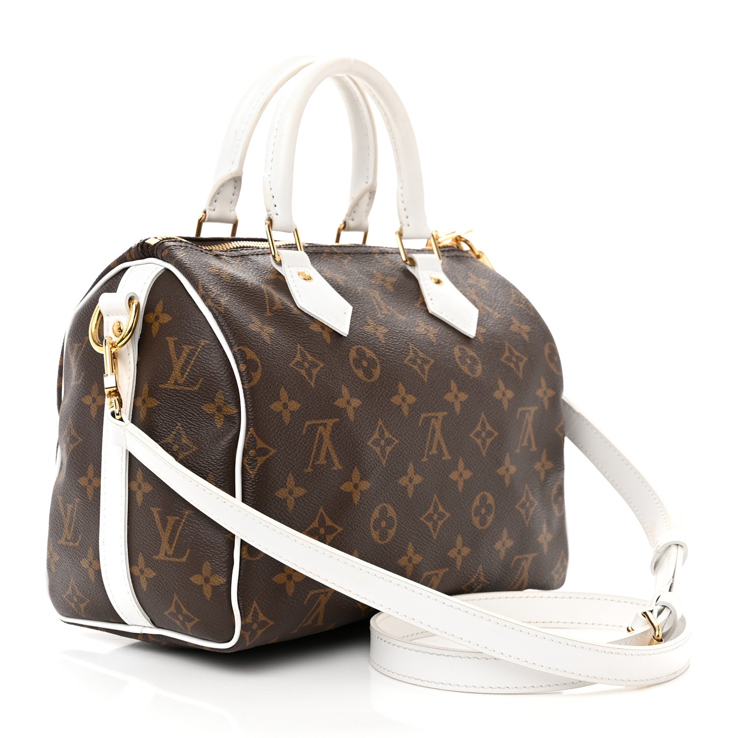 Louis Vuitton Monogram LV Match Speedy Bandouliere 25 White 3 of 15