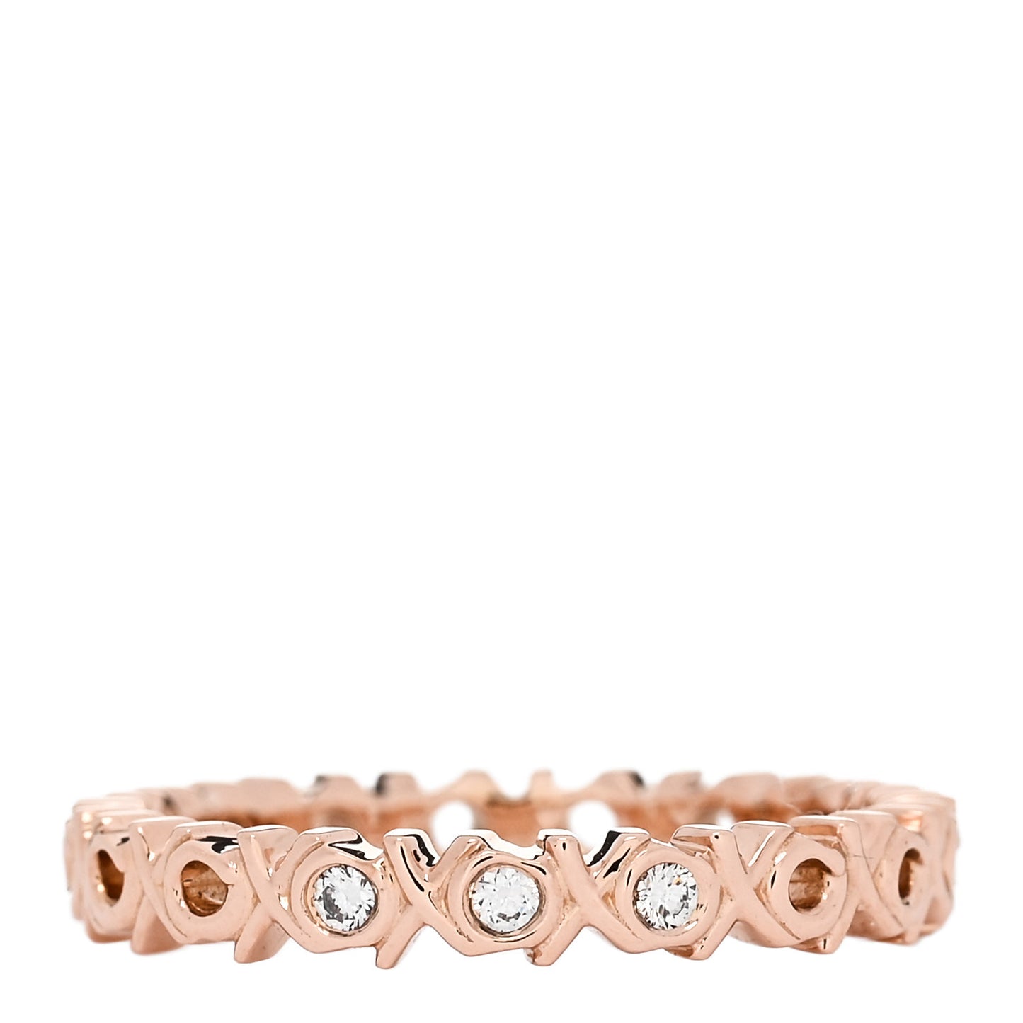 18K Rose Gold Diamond Paloma Picasso Graffiti Narrow Love and Kisses Ring 54 7