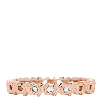 Tiffany 18K Rose Gold Diamond Paloma Picasso Graffiti Narrow Love and Kisses Ring 54 7 1 of 5