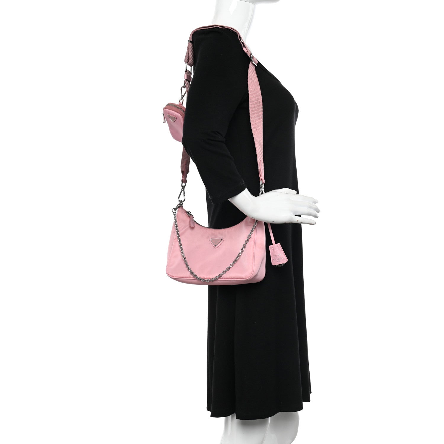 Prada Nylon Re-Edition 2005 Shoulder Bag Rosa 2 of 11