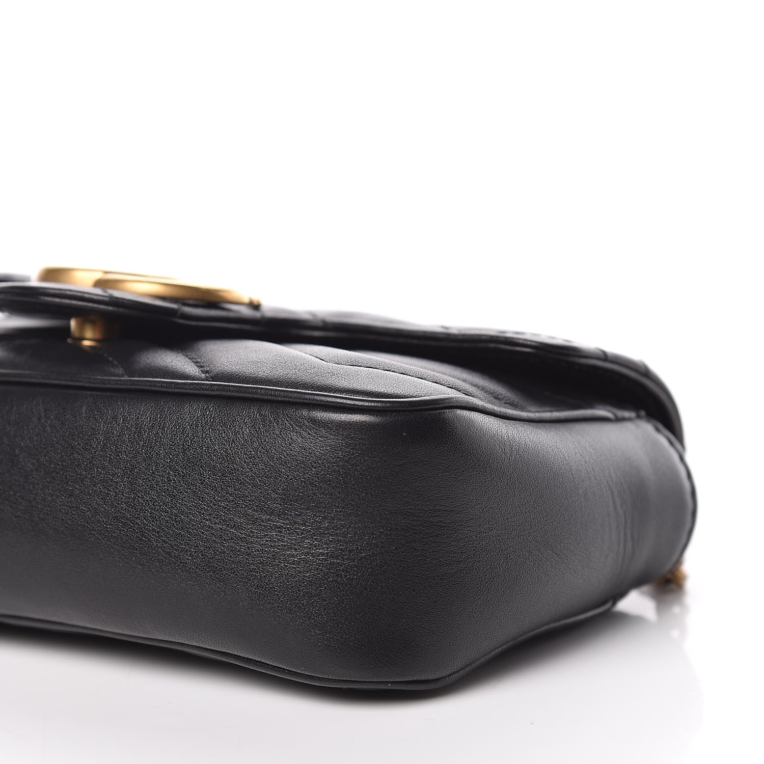 Gucci Calfskin Matelasse Super Mini GG Marmont Shoulder Bag Black 11 of 11