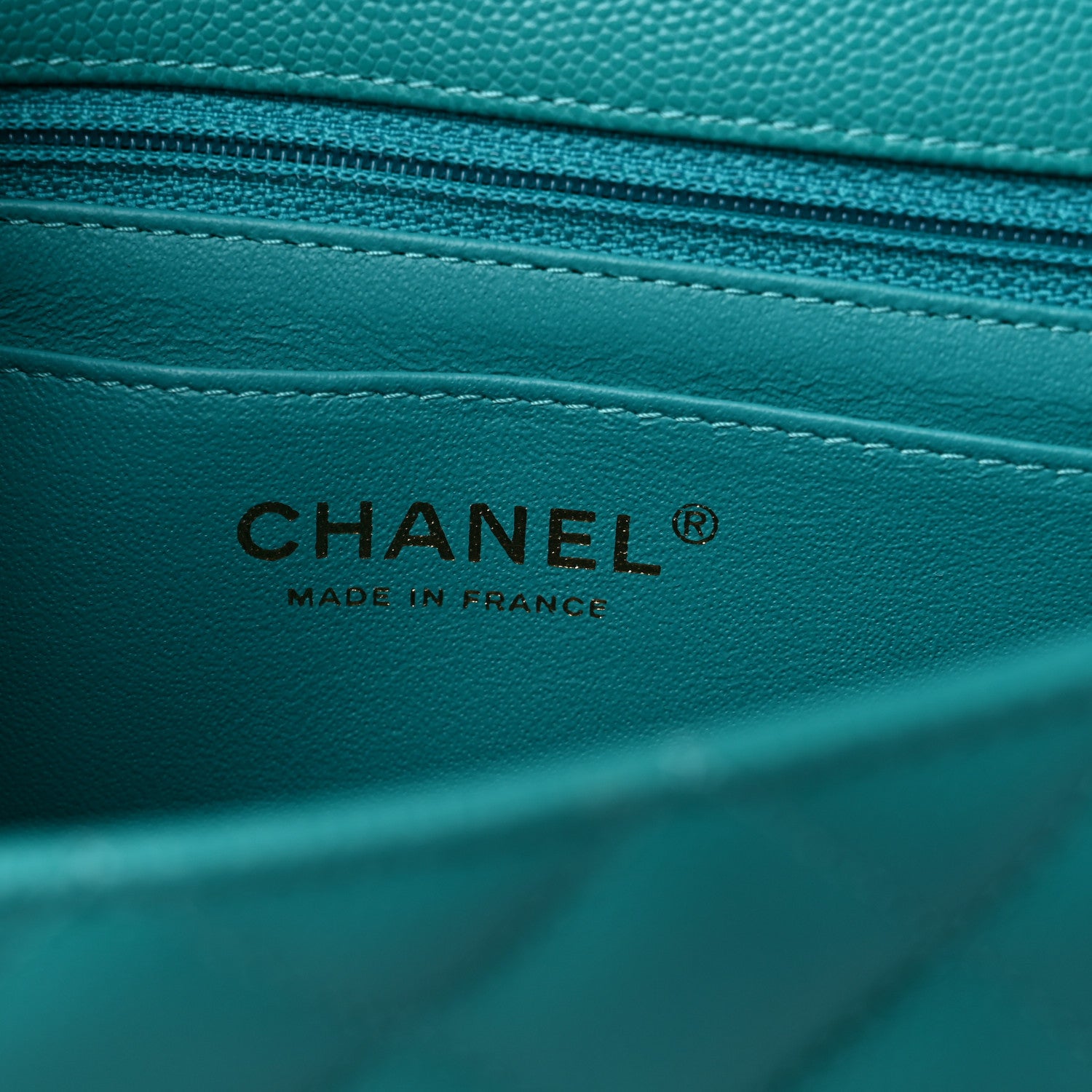 Chanel Caviar Quilted Mini Rectangular Flap Turquoise 5 of 8