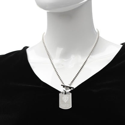 Gucci Sterling Silver Crest Dog Tag Toggle Necklace 2 of 5