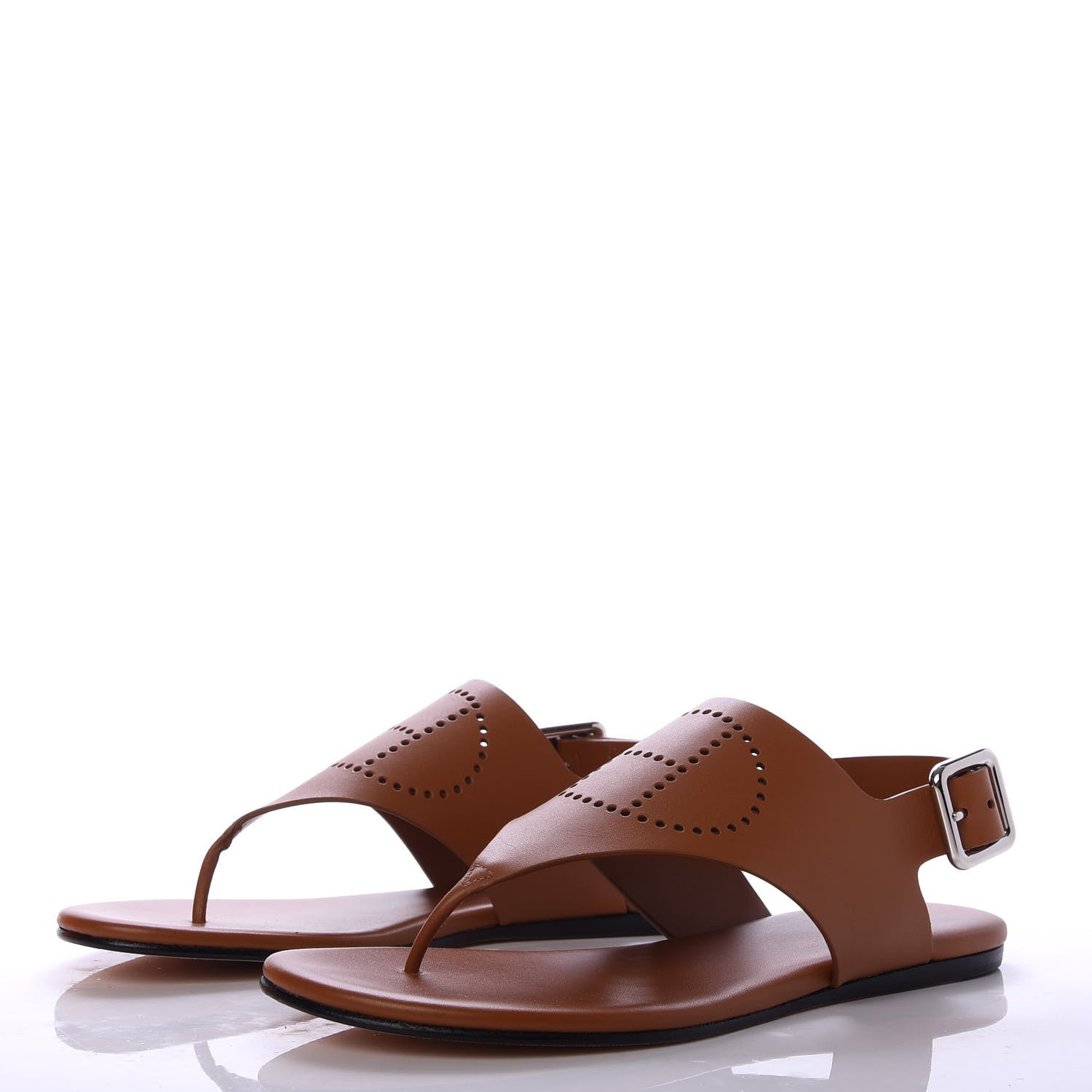 Hermes Calfskin Kola Sandals 36 Havane 3 of 9