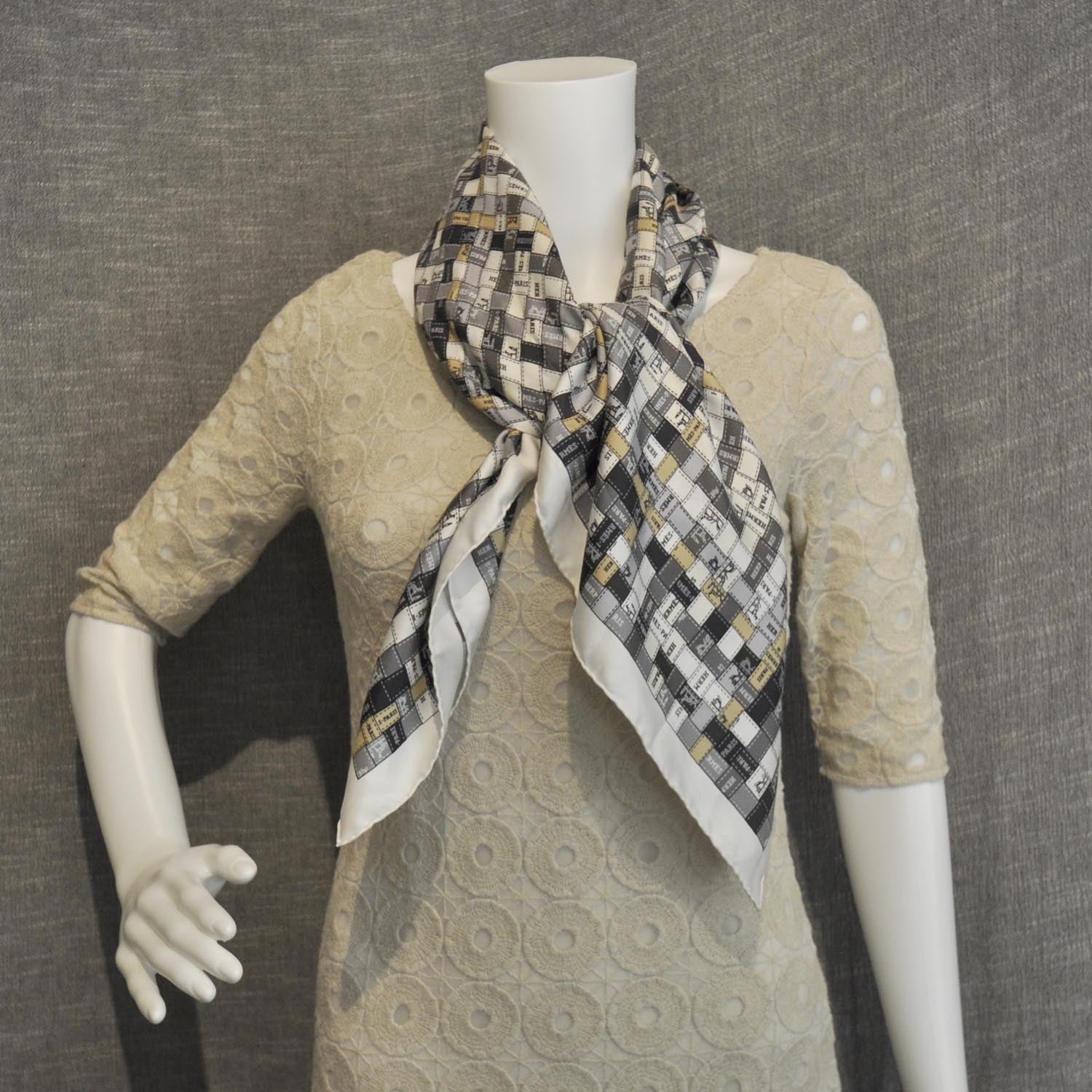 Hermes Silk Bolduc Au Carre Scarf 90 Black 2 of 6