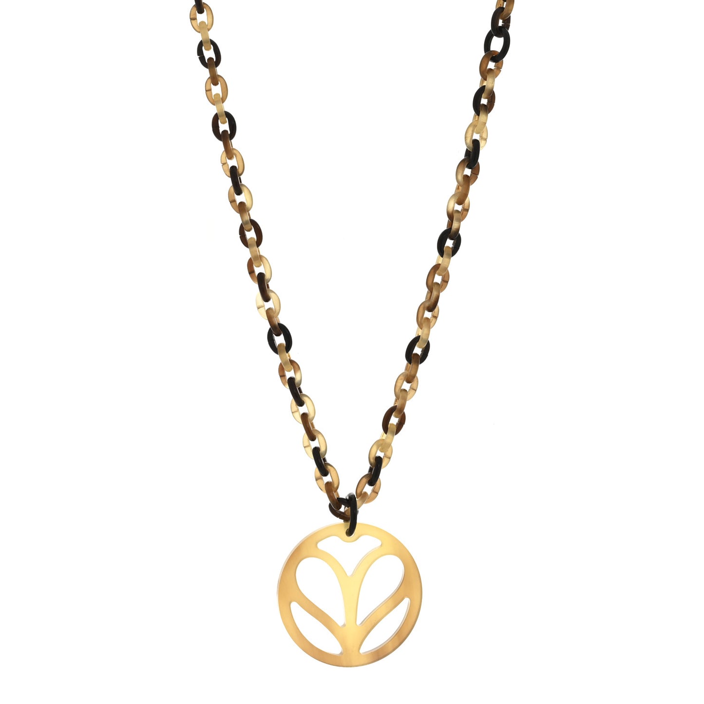 Buffalo Horn Heart Pendant Necklace