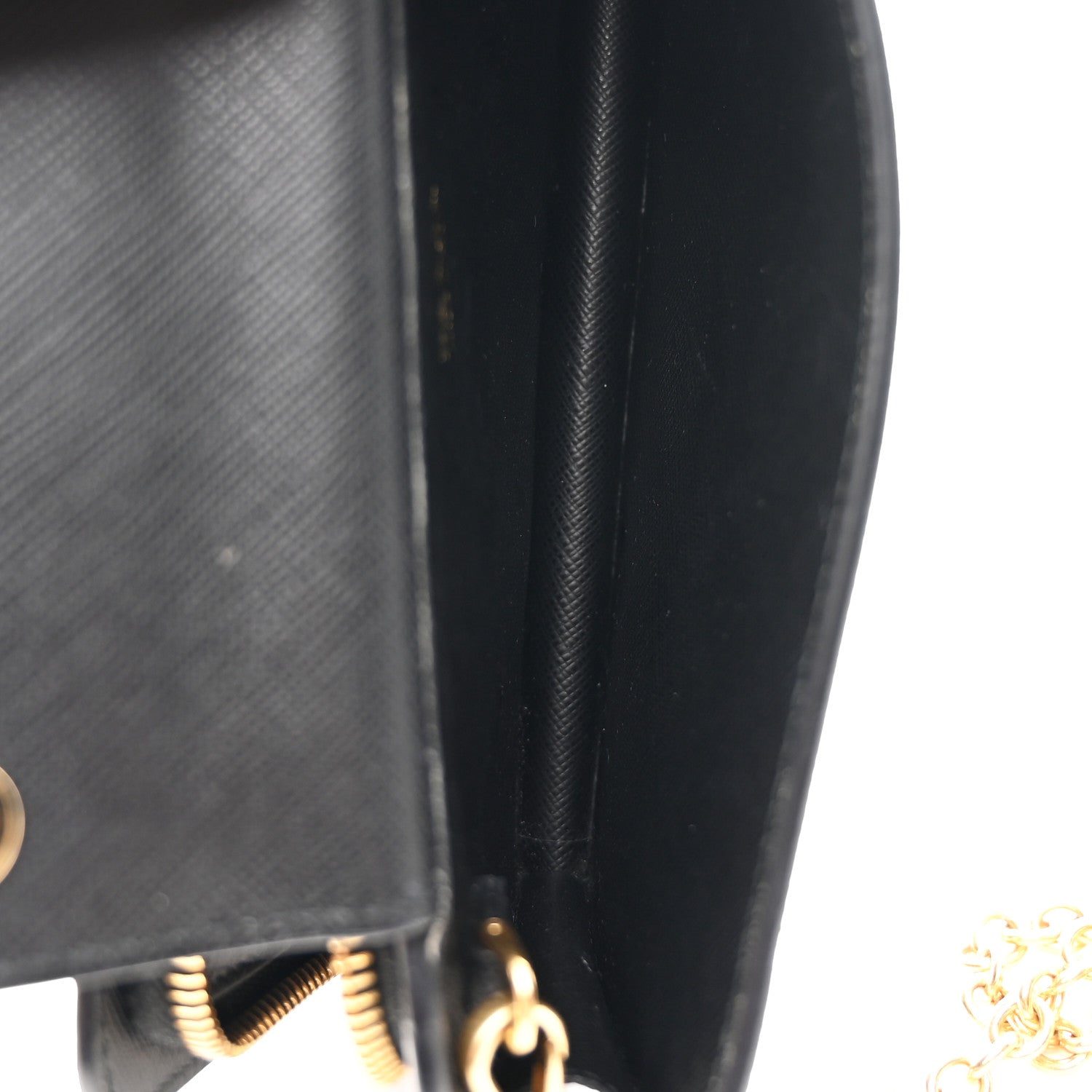 Prada Saffiano Chain Wallet Black 6 of 10