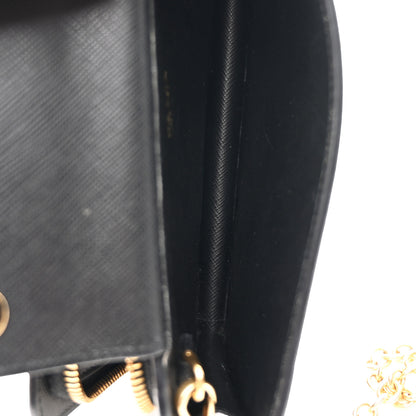 Prada Saffiano Chain Wallet Black 6 of 10