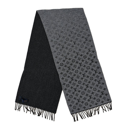 Louis Vuitton Cashmere Wool Monogram Gradient Scarf Light Grey 2 of 3