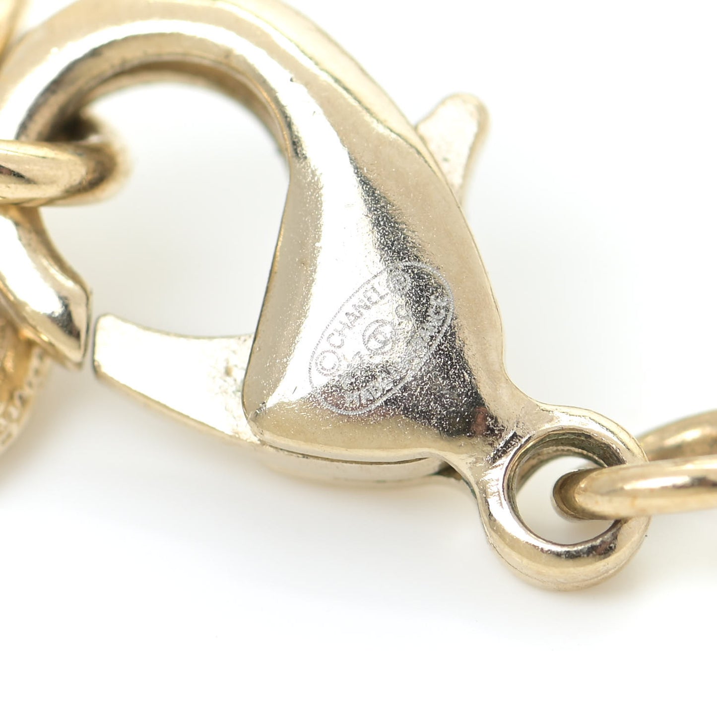 Crystal Chain Short Logo Necklace Gold
