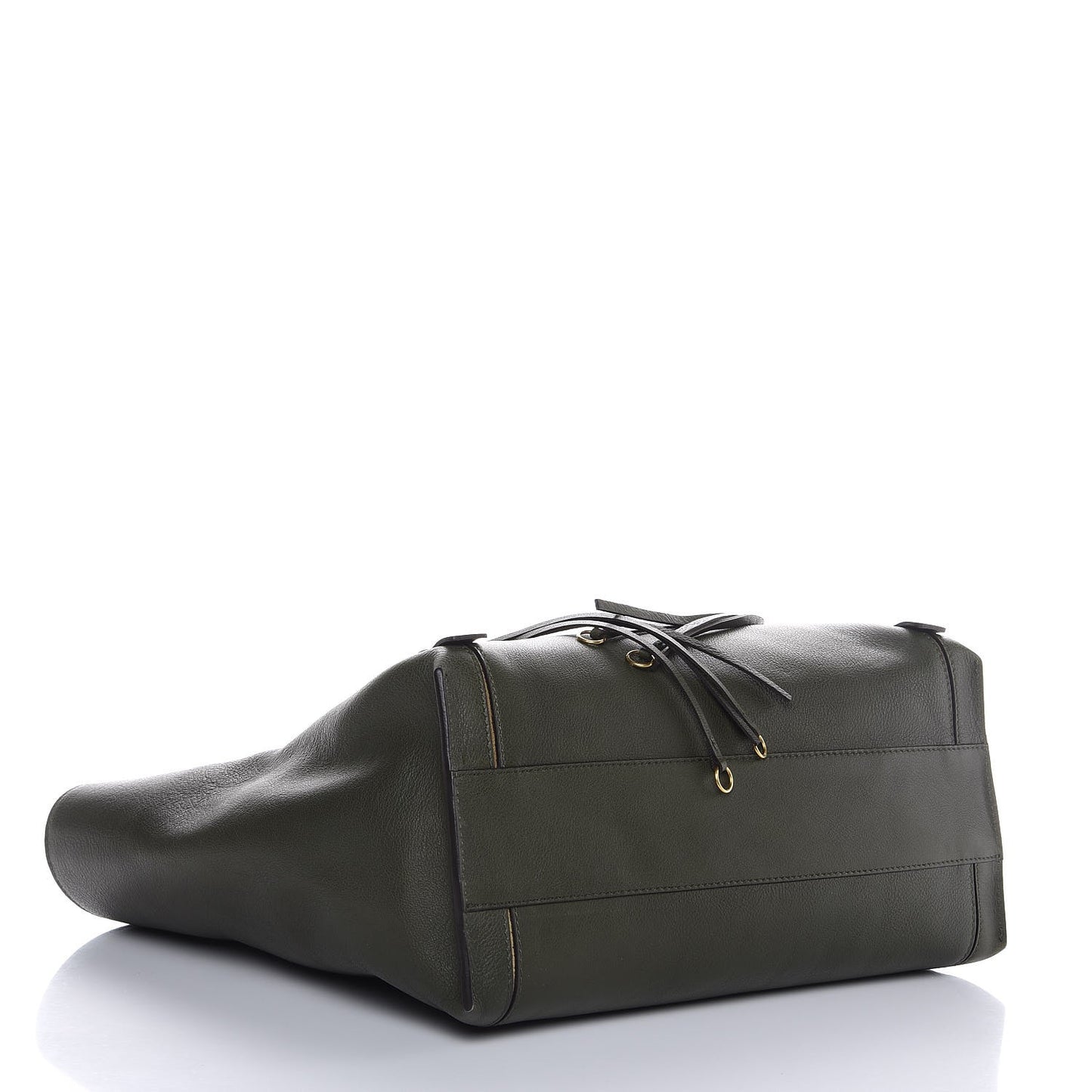 Smooth Calfskin Medium Milo Shopping Tote Midnight Green