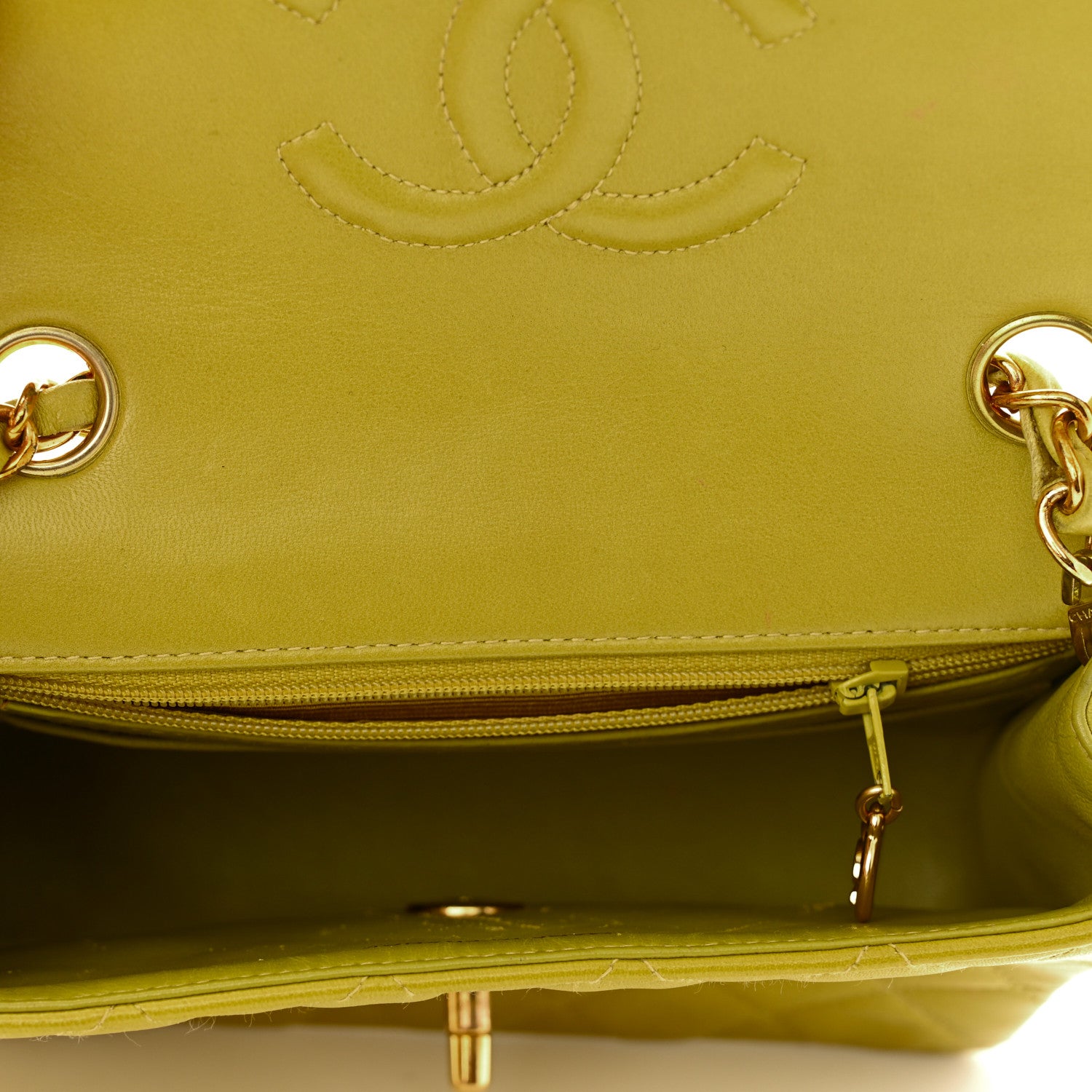 Chanel Lambskin Quilted Mini Square Flap Green 4 of 10